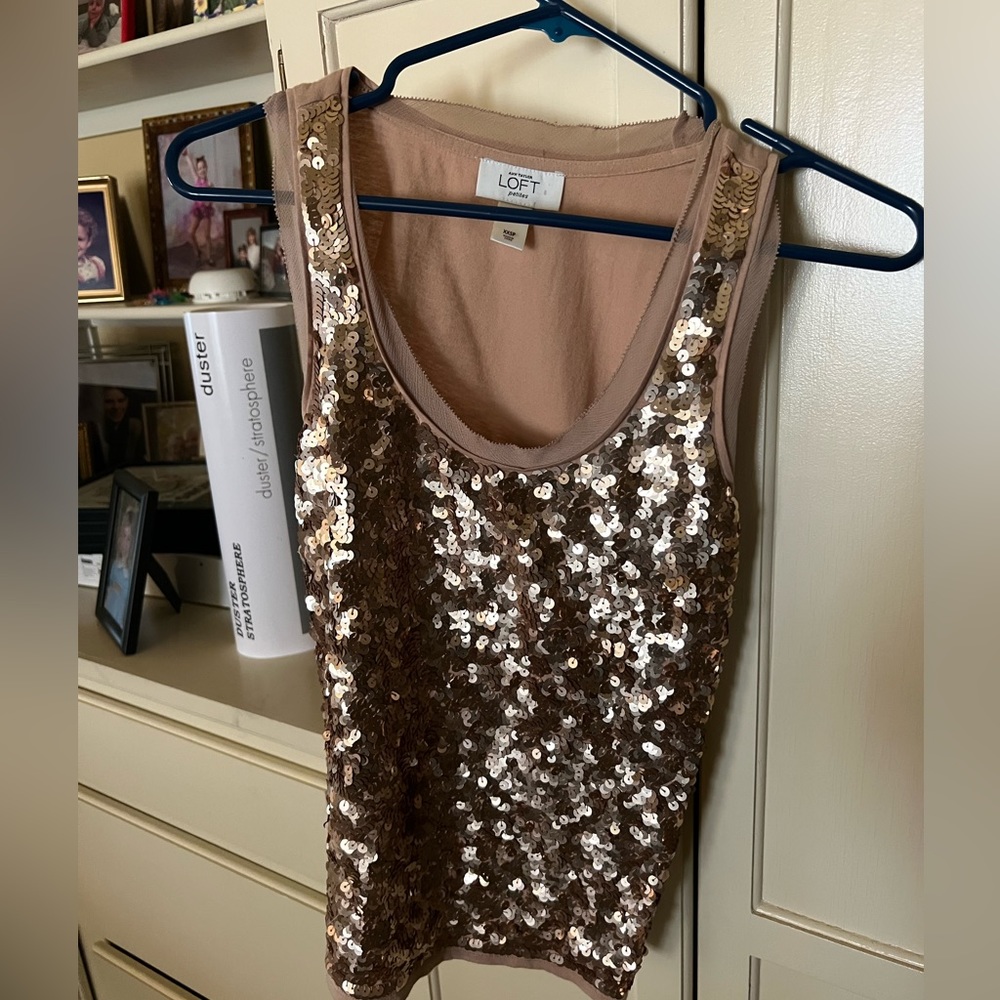 Rose gold sequin top by Loft
